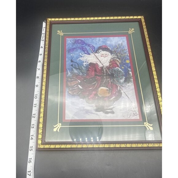 Peggy Abrams Signed Old World Santa Claus Matted Framed Christmas Print 15 X 12 - Picture 5 of 6